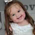 30 Zoll Kleinkind Mädchen Reborn Baby Puppe Grübchen lebensechtes Lächeln Gesicht handverwurzeltes Haar