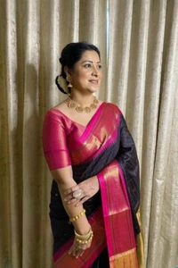South Indian Saree Blouse Bridal Banarasi Silk Sari Bollywood Party Wedding New - Picture 1 of 4