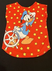 Vintage Disney Kids Donald Duck Daisy Shirt Size 6 Sleeveless Beach Cover Up - Picture 1 of 12
