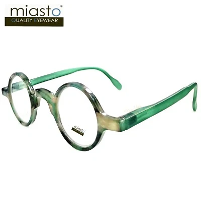 MIASTO SMALL MINI ROUND READING GLASSES PREMIUM SPRING HINGE+1.75 (GREEN) TAIWAN Foto 1 de 2