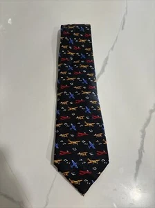 Museum Artifacts Neck Tie 100% Silk Aviation Airplane Jet Pilot Flight Flying - Picture 1 of 5