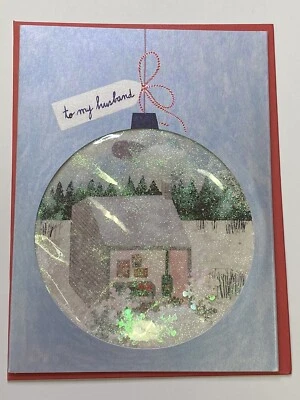 Christmas Greeting Card Bird & Quill by Papyrus - 4.5” x 6” - Ornament - Husband