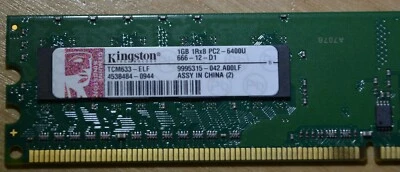 Kingston 1GB 1Rx8 PC2-6400U-666-12-D1  - Image 1 of 2