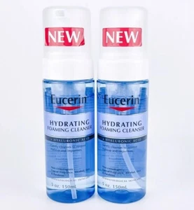 2 PACK Eucerin Fragrance Free Hydrating Foaming Cleanser W/ Hyaluronic Acid-5oz. - Picture 1 of 12