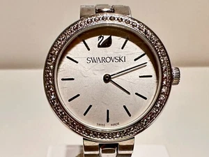BEAUTIFUL LUXURY STAINLESS STEEL LADIES  QUARTZ SWISS WATCH " SWAROVSKI" - Picture 1 of 11