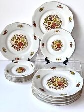 Czechoslovakia Bohemia High Quality Marked Porcelain Plates Set. Autumn Colors.
