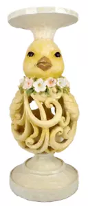 Baby Chick Candle Holder Easter Decoration Flower Necklace Country 11in - Picture 1 of 10