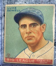 Luke Sewell 1933 World Wide Gum Co Washington Senators MLB Baseball card #91