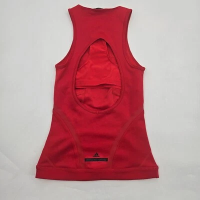 Camiseta sin mangas para mujer Adidas Stella McCartney talla XS roja sujetador incorporado recortado trasero Foto 1 de 4