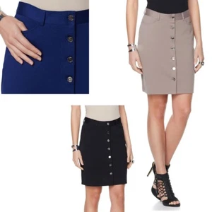 Falda delantera con botones Serena Williams 468817-J (18W, madera a la deriva) - Imagen 1 de 3