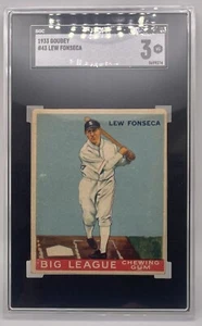 1933 Goudey #43 Lew Fonseca Rookie Card SGC 3 VG - Picture 1 of 2