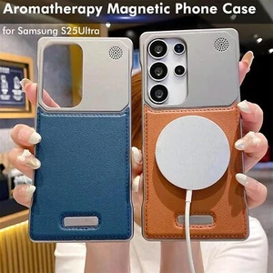 Funda magnética de metal de cuero aromaterapia para Samsung S25/S24/S23/S22 ultra - Imagen 1 de 12