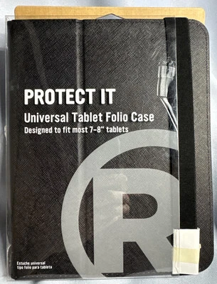 RadioShack Protect It Universal Tablet Folio Case 2604252 Black 7-8" Tablets NEW - Image 1 of 4