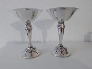 Champagnerflöten, 2 Stück, 916 Sterlingsilber, Punze, Antik. - Bild 1 von 12