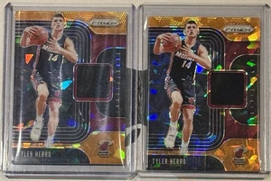 2x CARD LOT TYLER HERRO RC GU 2019-20 PRIZM SENSATIONAL SWATCHES ORANGE ICE THR - Picture 1 of 3