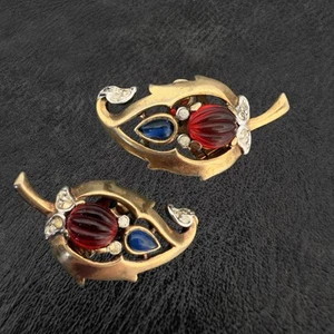 Rare TRIFARI 🖤 Jewels of India MOGHUL 🖤 PAT PEND Alfred Philippe CLIP EARRINGS - Bild 1 von 19