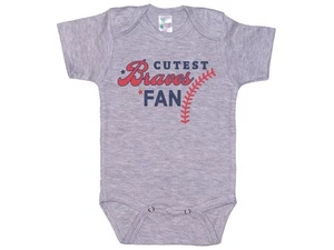 Conjunto Baby Braves, fanático más lindo de los Bravos, body recién nacido de los Bravos, mameluco de béisbol - Imagen 1 de 4
