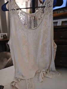 Mossimo Crochet Tank Top Off White Size XXL - Picture 1 of 4