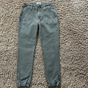 PAIGE Mayslie Cropped Jogger Pants in Women's Size 25 in Vintage Ivy Green - Picture 1 of 6