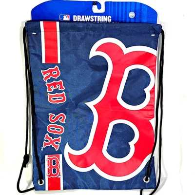 Boston Red Sox Drawstring Backpack Shoe Sack Gym Bag MLB Baseball Blue Backsack - Image 1 of 4