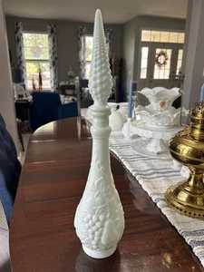 Botella Genie tapón fruta prensada vidrio leche mediados de siglo vintage 18 1/2 - Imagen 1 de 9