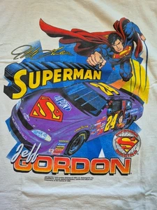Vintage 90s T-Shirt Jeff Gordon Superman Mens XL Nascar Rainbow Warrior - Picture 1 of 7