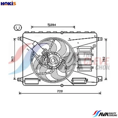 FAN ENGINE COOLING FD7556 FOR FORD MONDEO/IV/Van/Turnier KUGA S-MAX GALAXY 2.2L - Image 1 of 4