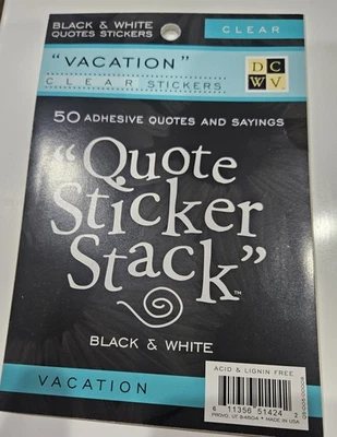 Pila de pegatinas DCWV 50 pegatinas transparentes citas y dichos VACACIONES  Foto 1 de 2