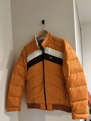Chaqueta de plumón Burberry etiqueta negra ropa exterior a cuadros Nova naranja talla L para hombre Foto 1 de 4