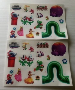Pegatinas Super Mario Bros Wonder Nintendo X2 hojas de pegatinas Mario Peach Yoshi - Imagen 1 de 2
