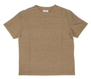 NWT SATURDAYS NYC Khaki Cotton Elliot Jacquard Short Sleeve T-Shirt Size XS $125 - Picture 1 of 6