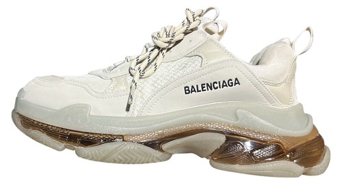 Sneakers Balenciaga Triple S bianche con dettagli oro rosa taglia 11 (US) 44