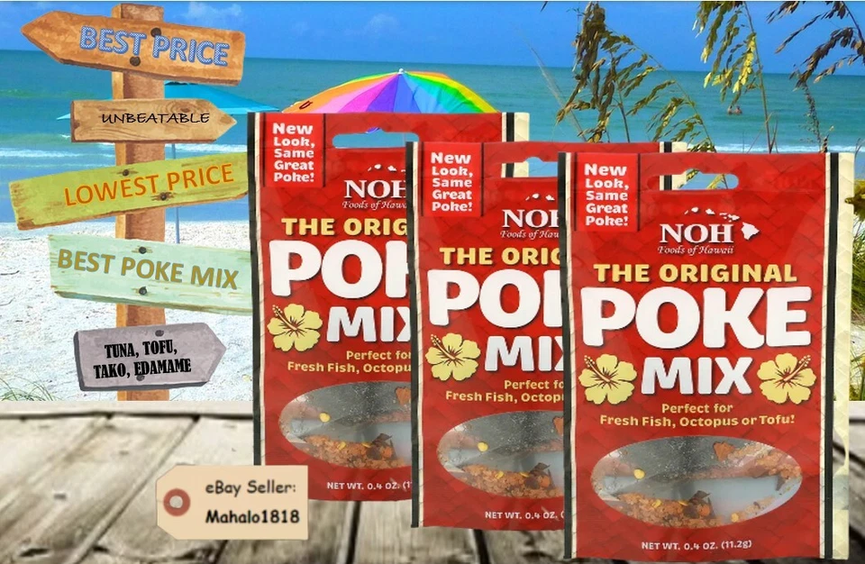 Noh of Hawaii Hawaiian Poke Mix Seaweed Ogo Tuna Ahi Bonito Salmon Tako Tofu