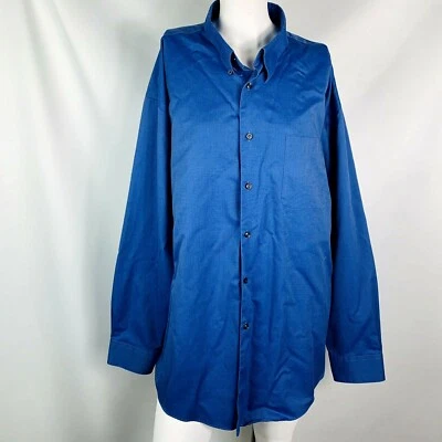 Pronto Uomo Hombre Camisa Talla XL Azul Algodón Manga Larga Vestido Abotonado Foto 1 de 4