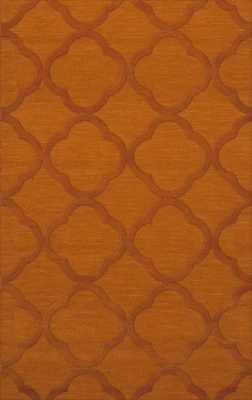 Orange Quaterfoil Trellis Print Transitional Area Rug Geometric DV8 - Image 1 of 2