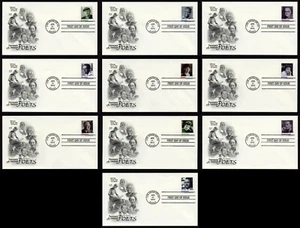 USA, SCOTT # 4654-4663, SET OF 10 ARTCRAFT FDC COVERS 20th CENTURY POETS 2012 - Picture 1 of 11