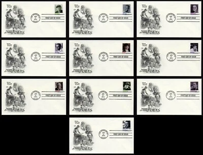 USA, SCOTT # 4654-4663, SET OF 10 ARTCRAFT FDC COVERS 20th CENTURY POETS 2012 - Image 1 of 4