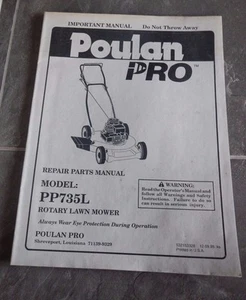 Gebrauchtes Poulan Pro Ersatzteile Handbuch PP735L - Bild 1 von 2