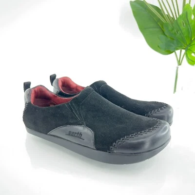 Kalso Earth Womens Radius Caribou Loafer 7 Slip On Flat Shoe Black Leather Comfy - Image 1 of 4