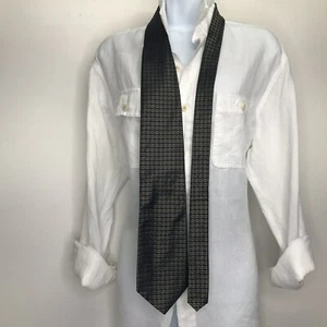 D C by Daniel Craig Green Blue 4" x 54" Graphic Wave  Italian Silk Tie  - Picture 1 of 6