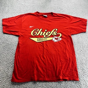 Vtg 90s Kansas City Chiefs T-shirt Red Sz Large Reebok NFL AFC Made in USA - Picture 1 of 9