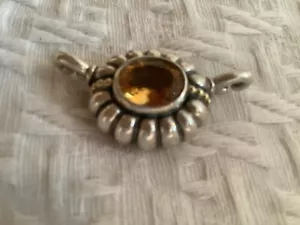Lagos Caviar Sterling Silver 18K Yellow Gold Citrine Pendant - Picture 1 of 4