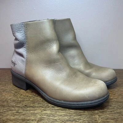 Bogs Carly Bajo Cuero Marrón Impermeable Cremallera Botines Mujer 6.5 Foto 1 de 4