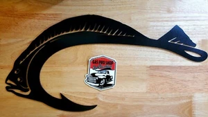 Flunderhaken Metall Wandbild Plasmaschnitt Fisch Taxidermie Salzwasserfisch Geschenkidee - Bild 1 von 1