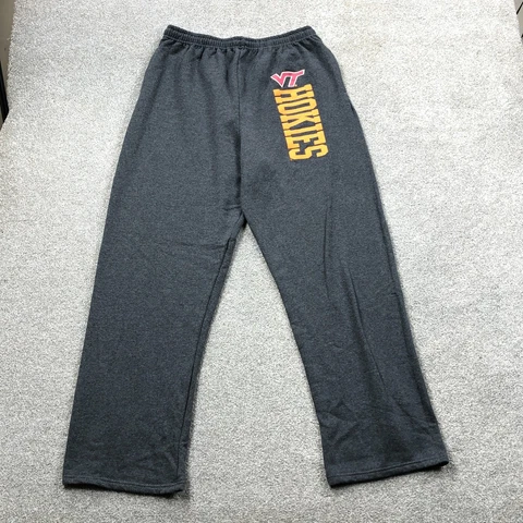 Virginia Tech Hokies Sweatpants Men Large Gray  Joggers Warm Ups Fleece Y2K Cover