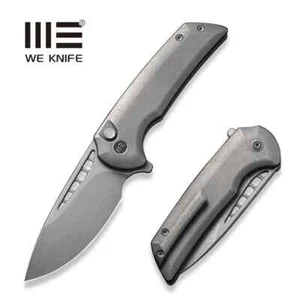 WE KNIFE MINI MALICE FLIPPER KNIFE GRAY TIANTIUM CPM-20CV STAINLESS WE054BL-2 - Picture 1 of 9