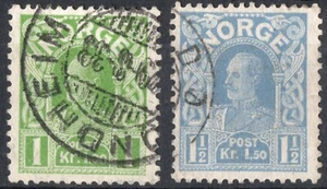5334 Norwegen 1910-18, NK 110-11, MI 89-90, leicht canc. - Bild 1 von 1
