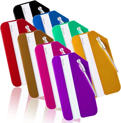 8 Pack Luggage Tag Aluminum Luggage Tags Set Luggage Tag with Name ID Card - Image 1 of 4