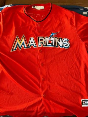 Stanton 2xl Marlins Orange Majestic Jersey Cover