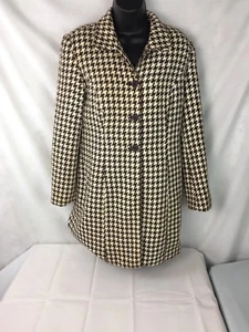 DONNA Rae Women's Brown Cream Coat Size 12 - Picture 1 of 3